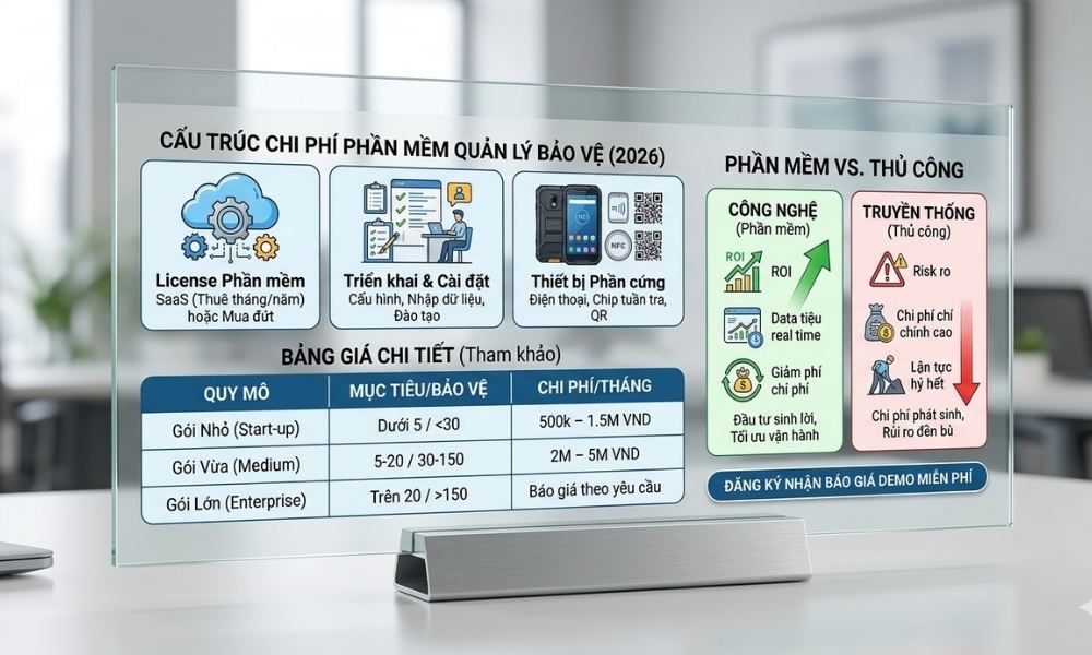 Chi phí phần mềm quản lý bảo vệ